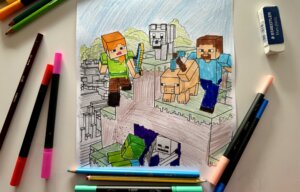 Header Minecraft coloring pages