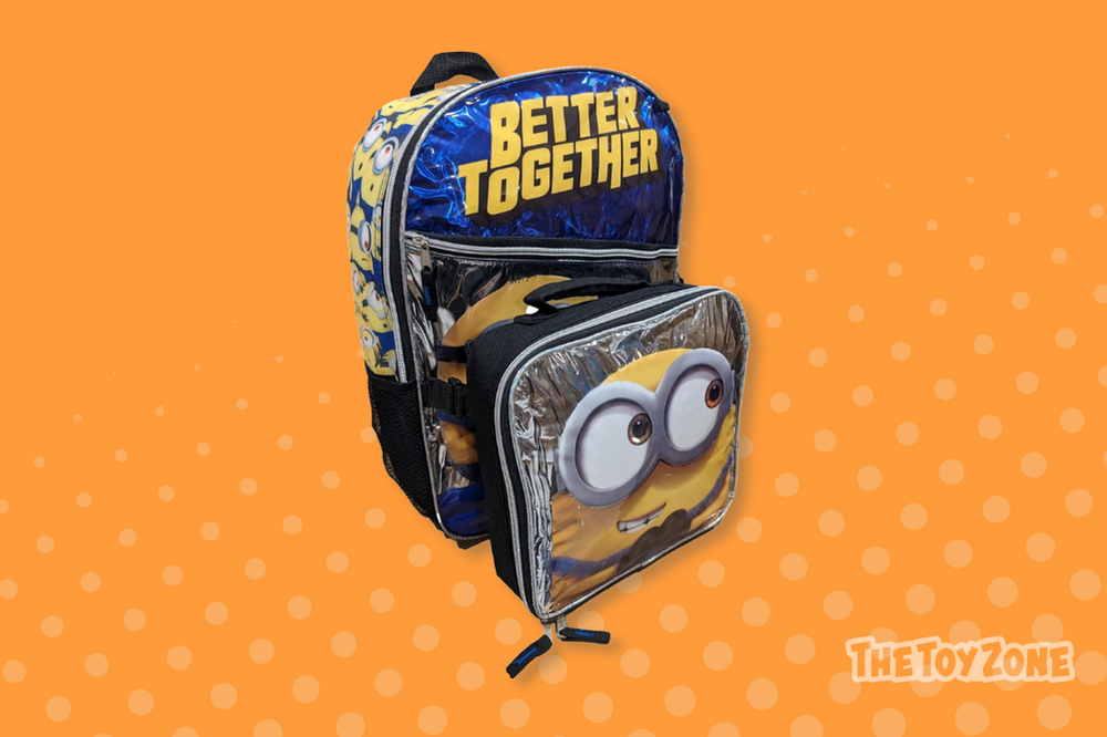 18 Accessory Innovations Minions Full Size 16 Inch Backpack with Detachable Lunch Box