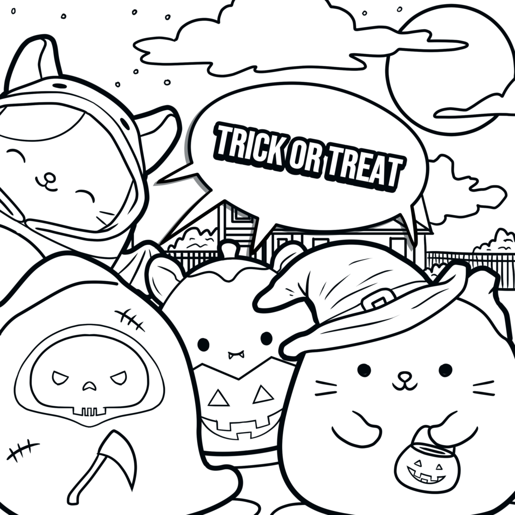 halloween squishmallow coloring pages