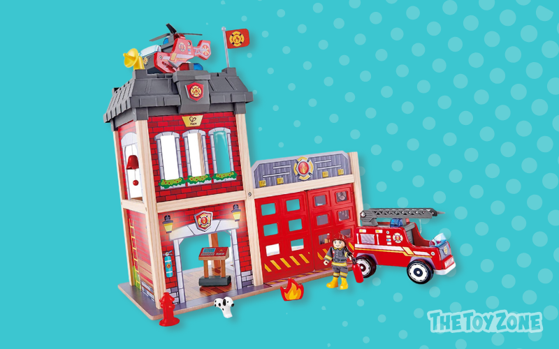 1 Hape Fire Station Playset